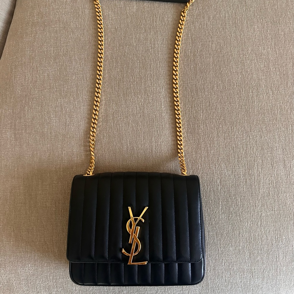 YSL Vicky Large Leather Handbag